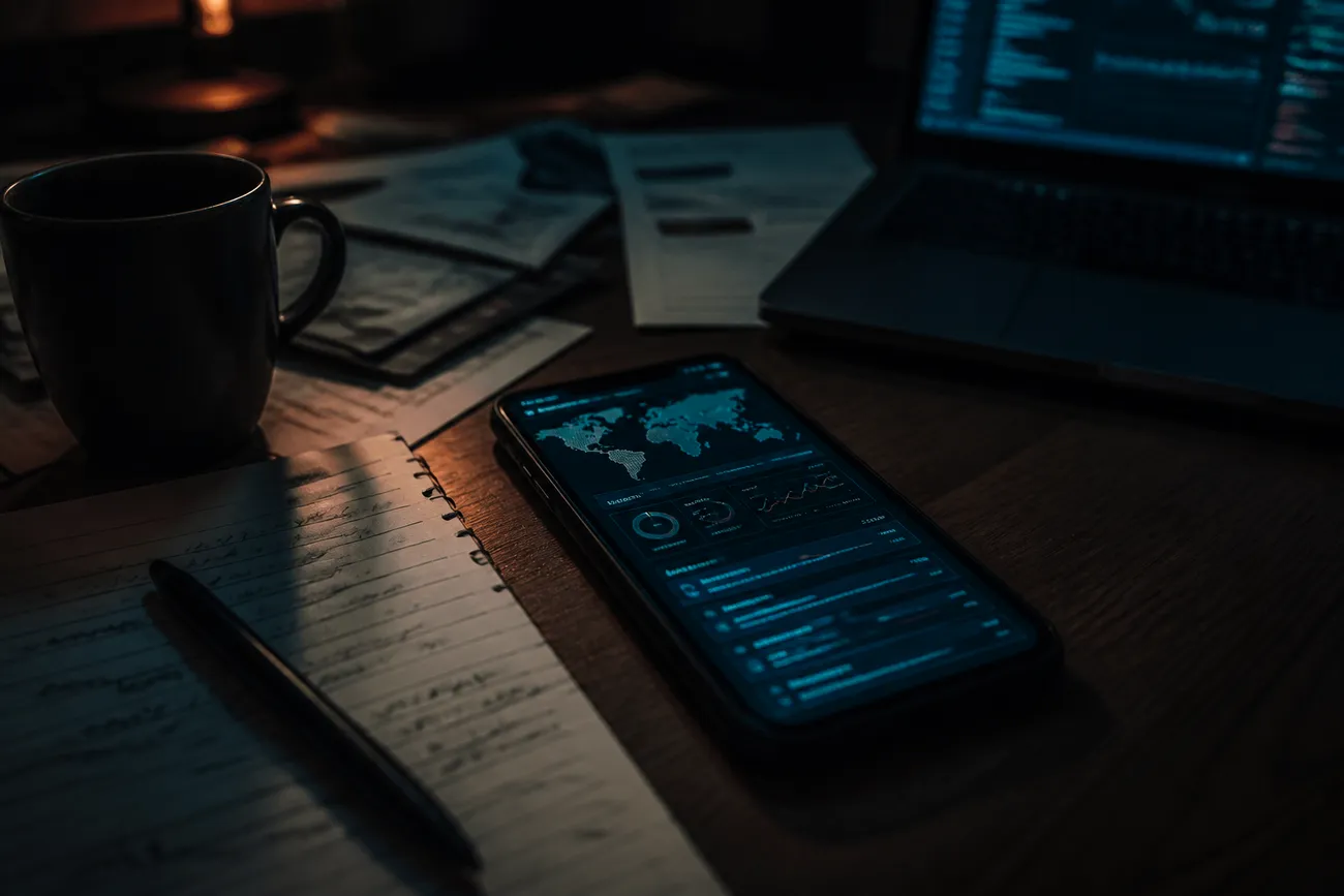 smartphone showing dark web monitoring app