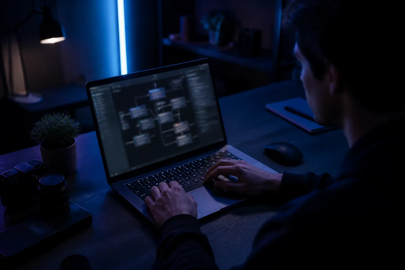 user navigating Topic Links 2.2 on a laptop